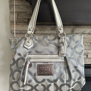 Coach Gray Signature Tote Bag